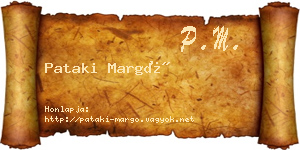 Pataki Margó névjegykártya